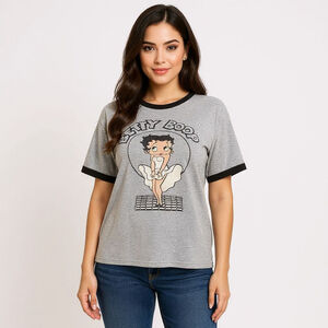 Betty Boop Vintage 2003 Marilyn Monroe Black Ringer Short Sleeve Plus Tee - 2X